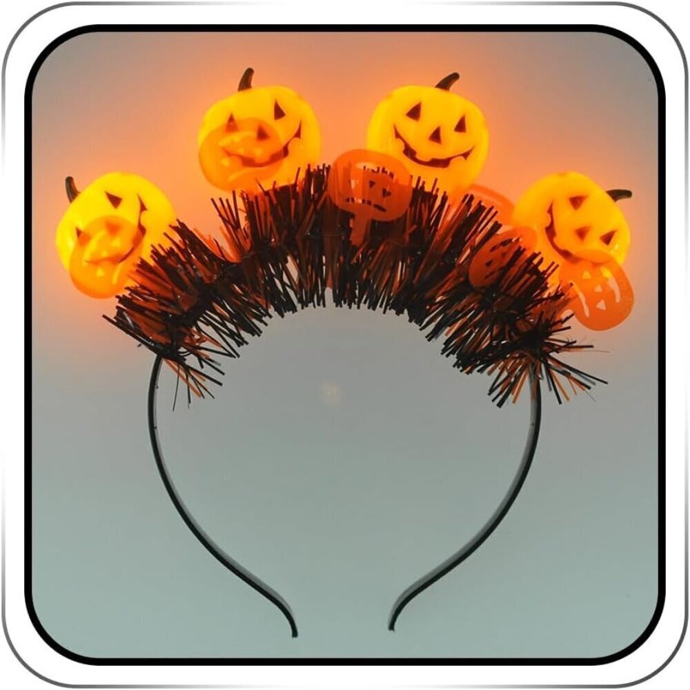 LED Halloween Pumpkin Headband Light-up Skull Hair Accessories Costume